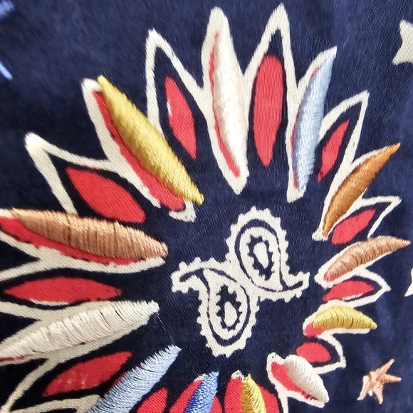 Free People Bandana Bandit Printed & Embroidered Button Down Size S - Picture 13 of 16